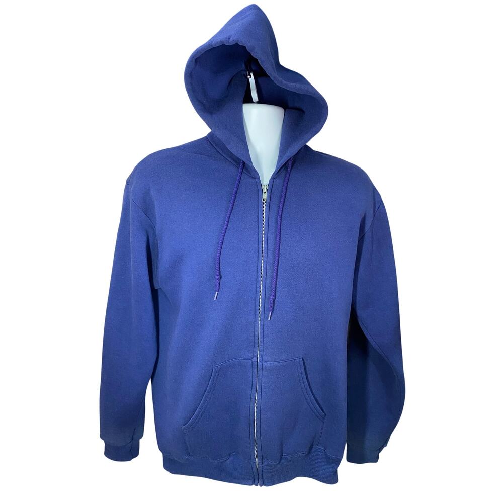 VINTAGE Y2K Lee Heavyweight Full Zip Sweatshirt Blue Medium